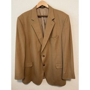 Jos A Bank Gordon 100% Cashmere Tan Sport Coat Blazer 48R Two Button Single Vent